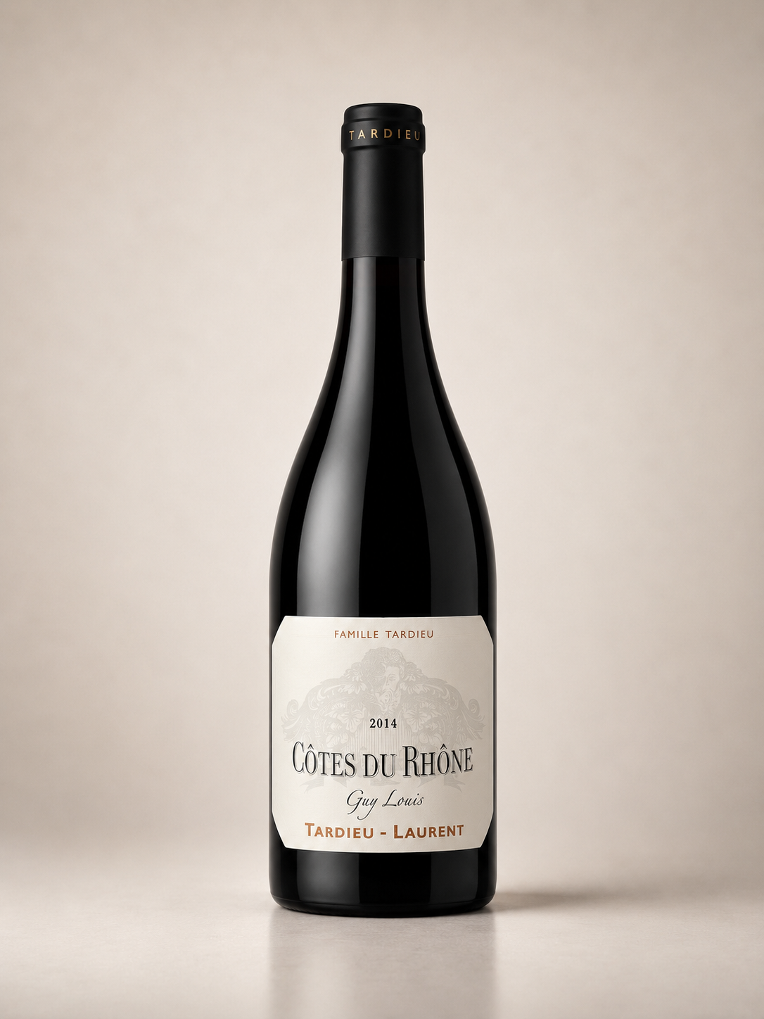 Botella de Tardieu-Laurent Côtes du Rhône Guy Louis Rouge 2014 — Valle del Ródano — Tinto Grenache Syrah