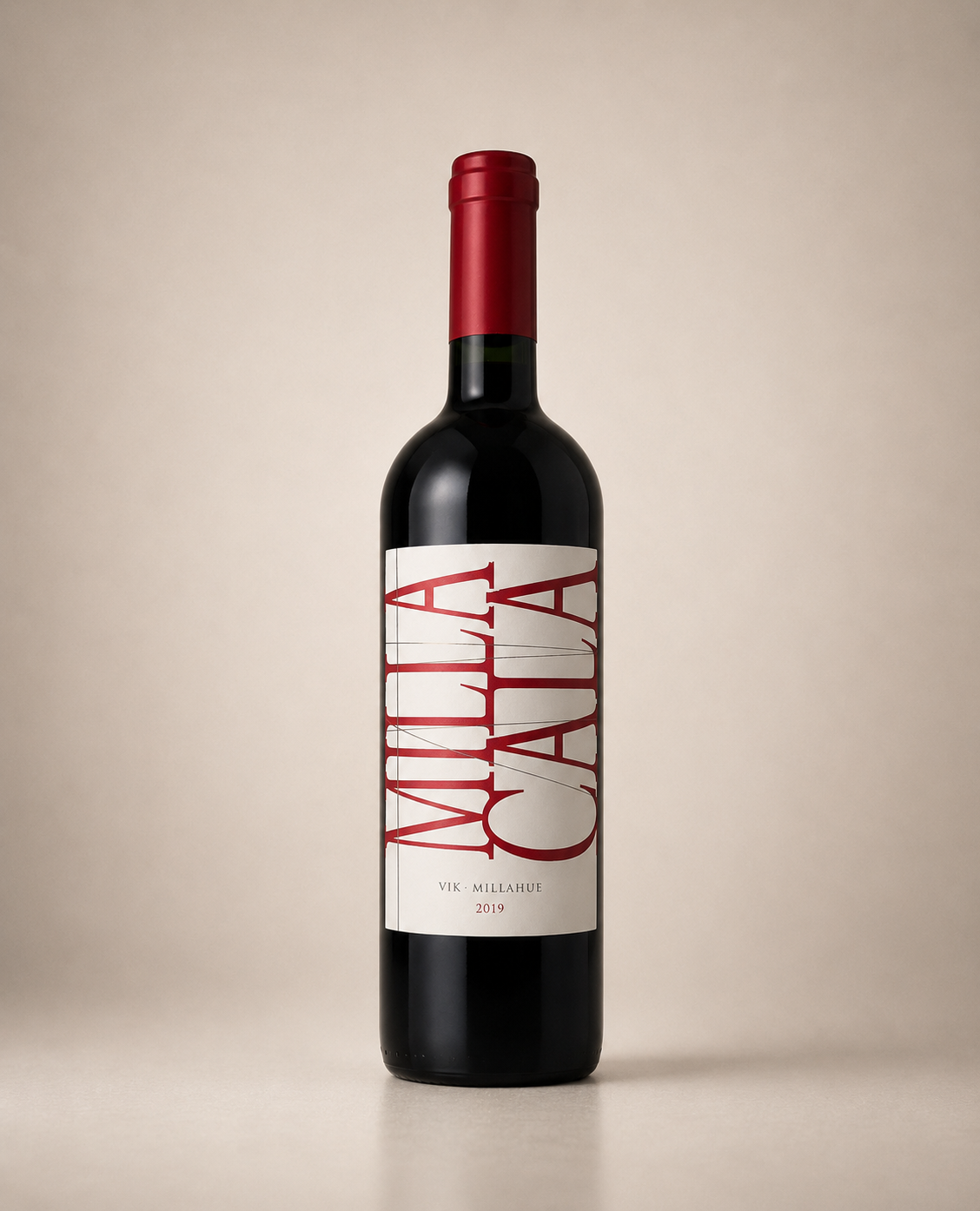Botella de Milla Cala 2019 — Valle de Cachapoal Chile VIK biodinámica — Tinto Cabernet Sauvignon