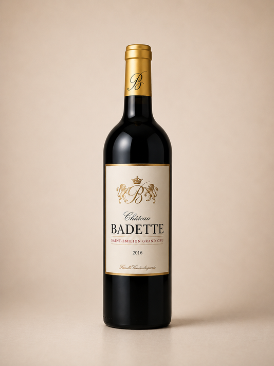 Botella de Château Badette 2016 — Saint-Émilion Grand Cru Burdeos — Tinto Merlot