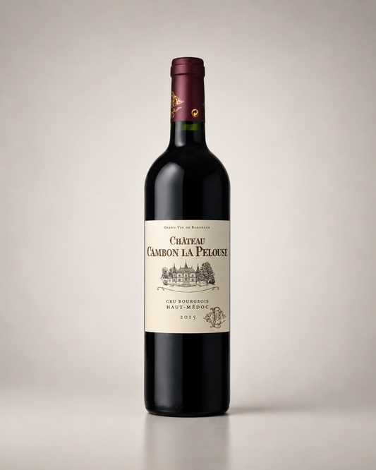 Botella de Château Cambon la Pelouse 2015 — Haut-Médoc Cru Bourgeois — Tinto