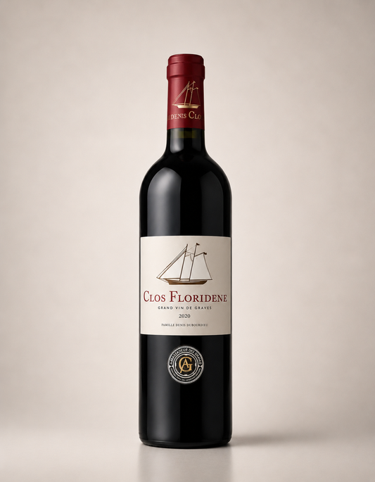 Botella de Clos Floridène Rouge 2020 — Graves Burdeos Denis Dubourdieu — Tinto Cabernet Sauvignon