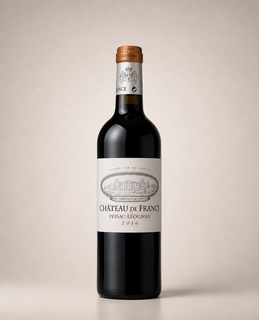 Botella de Château De France Rouge 2016 — Pessac-Léognan Burdeos — Tinto Cabernet Sauvignon