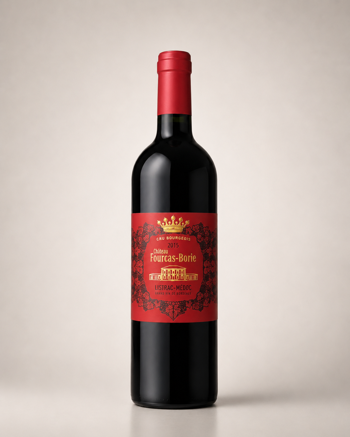 Botella de Château Fourcas Borie 2015 — Listrac-Médoc Burdeos — Tinto