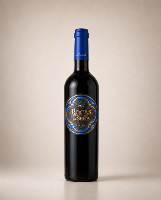 Botella de Rocas de Seña 2021 — Aconcagua Chile biodinámica 96 puntos Suckling — Tinto