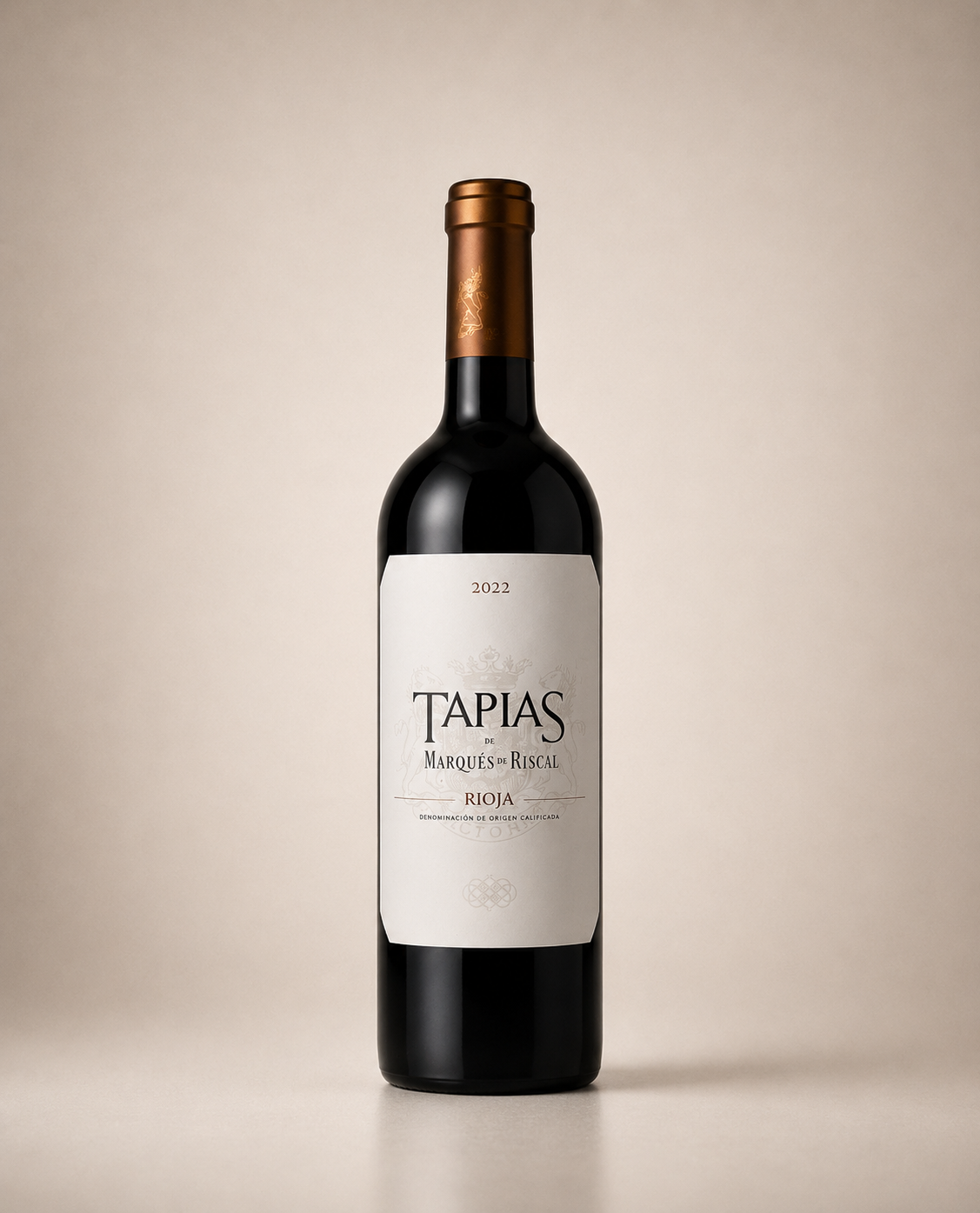 Botella de Tapias de Marqués de Riscal 2022 — Rioja Alavesa España premium — Tinto Tempranillo