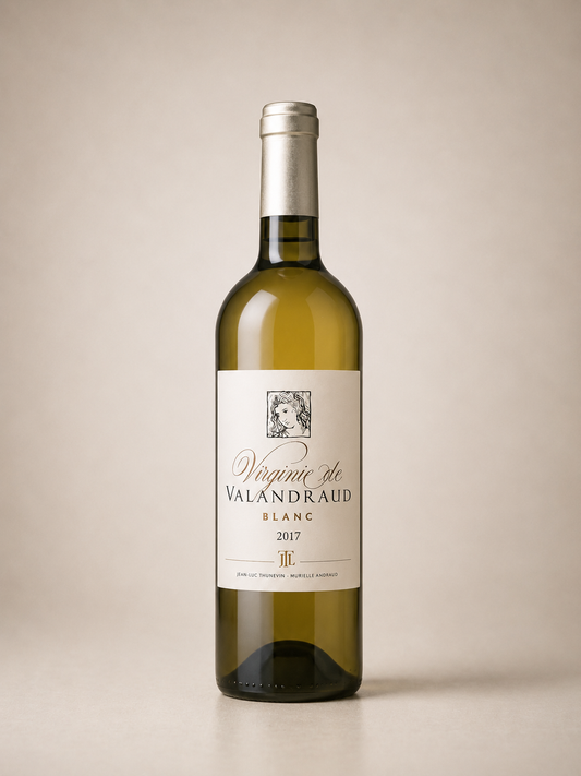Botella de Virginie de Valandraud Blanc 2017 — Saint-Émilion Grand Cru Burdeos — Blanco Sauvignon Blanc