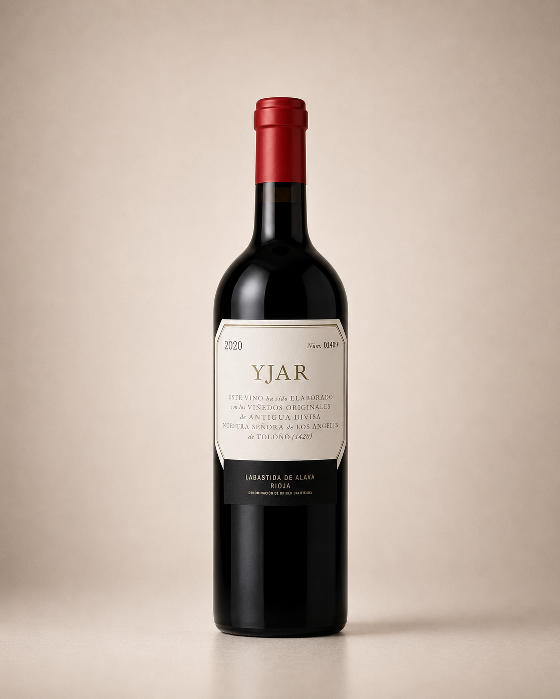 Botella de YJAR 2020 Telmo Rodríguez — Rioja Alavesa Sierra de Toloño viñedo centenario — Tinto